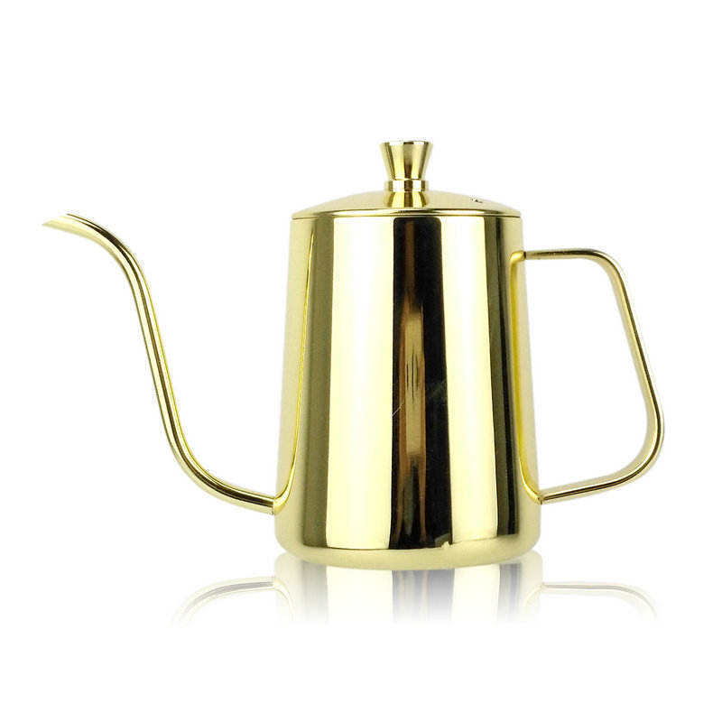 350/600ml Pink Silver Black Copper Coffee Tea Kettle Long Gooseneck Spout Pour Over Coffee Kettle with Lid