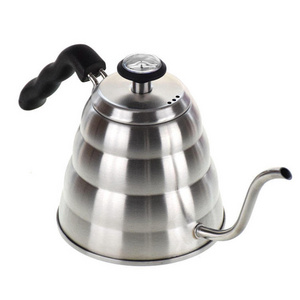 Wholesale Custom Private Label Coffee Kettle Stainless Steel Coffee Pot Tea Pot 1L Kettle With Thermometer for Exact Temper