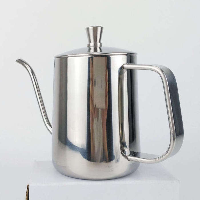 350/600ml Pink Silver Black Copper Coffee Tea Kettle Long Gooseneck Spout Pour Over Coffee Kettle with Lid