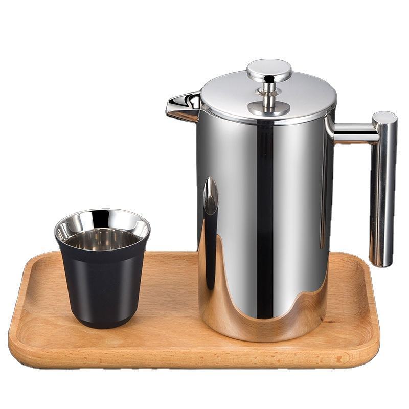 factory 350ml 800ml 1000ml durable custom logo double walled coffee french press tea and coffee