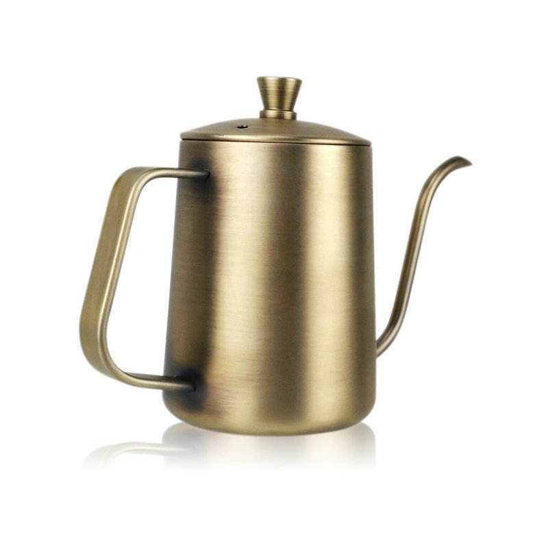 350/600ml Pink Silver Black Copper Coffee Tea Kettle Long Gooseneck Spout Pour Over Coffee Kettle with Lid