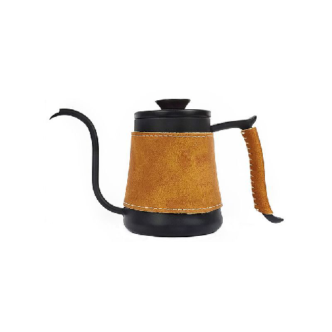 Hot Sale 350ml 600ml Gooseneck Drip Kettle Premium Grey Pour Over Coffee Kettle With Leather Sleeve