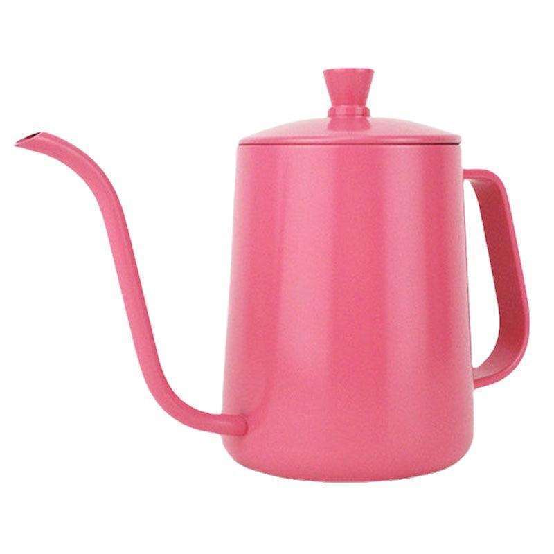 350/600ml Pink Silver Black Copper Coffee Tea Kettle Long Gooseneck Spout Pour Over Coffee Kettle with Lid