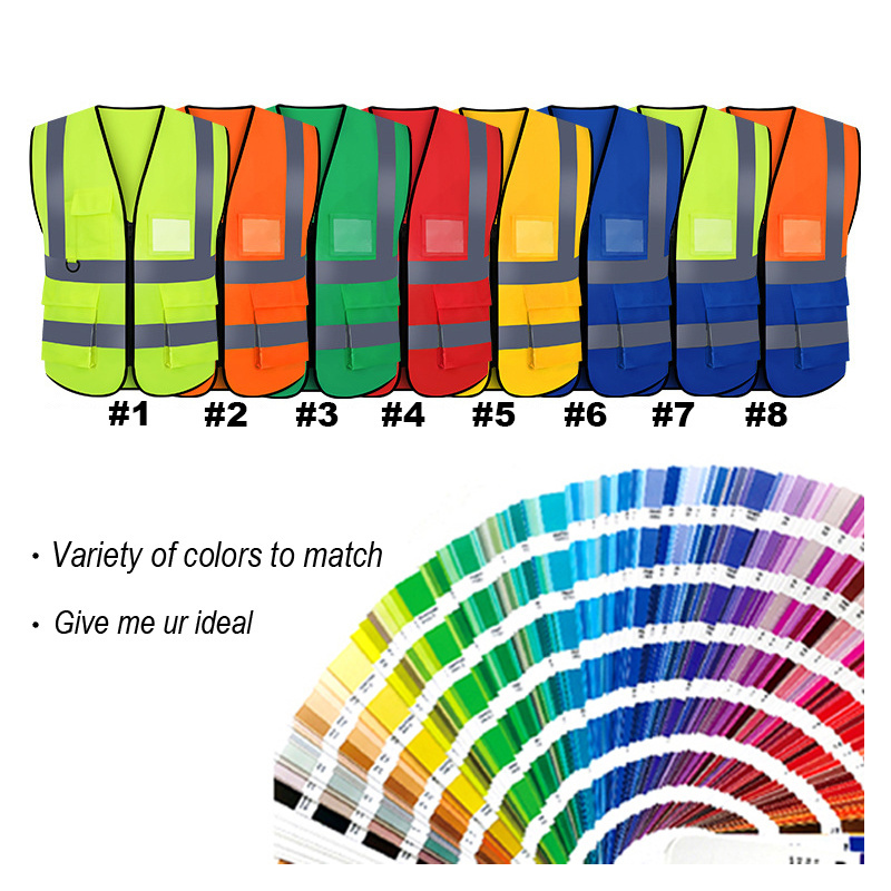 Customizable reflective vest Construction garden sanitation Traffic safety vest Reflective vest with multiple pockets