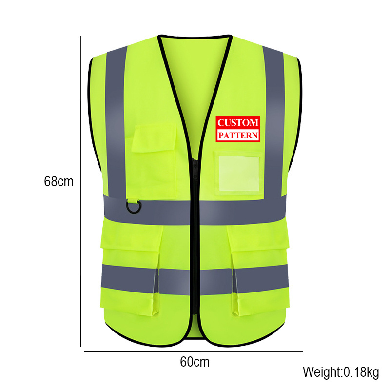 Customizable reflective vest Construction garden sanitation Traffic safety vest Reflective vest with multiple pockets