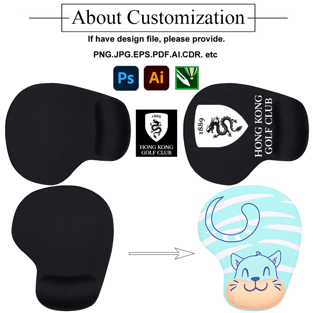 Wholesale Custom Design Mouse Pad With Promotion Logo Sublimation Blank Desk Rubber PVC Printing Logo Wrist Rest Eva Mousepad