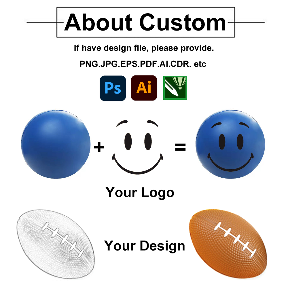 Custom PU Foam Stress Ball Custom Logo Manufacturer Funny Hand Toy Anti PU Foam Soft Smiley Stress Ball with Promotion gift ball