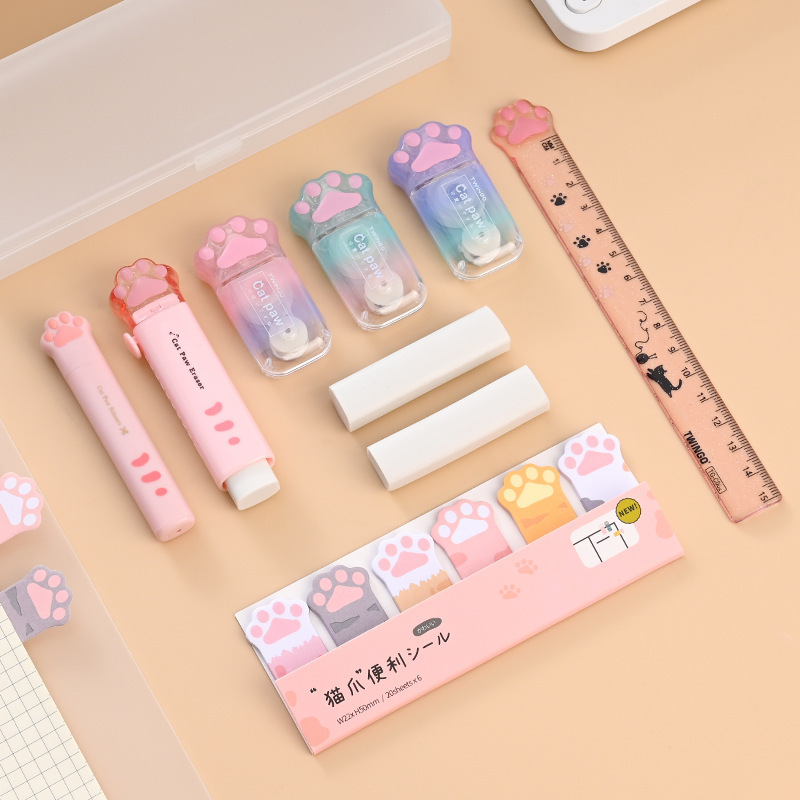 Wholesale Cute Girl Heart Kawaii Cat Claw Stationery Set for Girl Student Back to School Gift Pack High Beauty Manufacturer