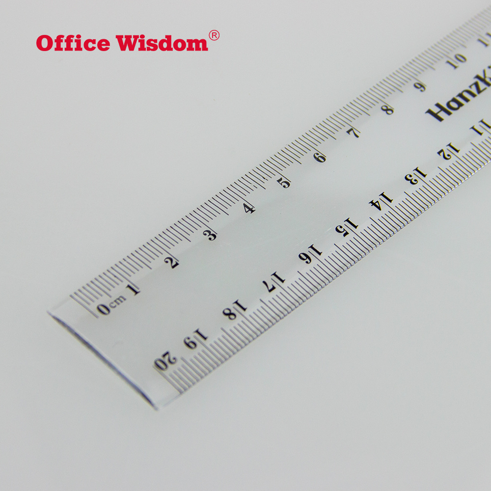 Promotional gifts wholesale custom plastic ruler Hot Sell Clear Scale office transparent flexible Ruler set