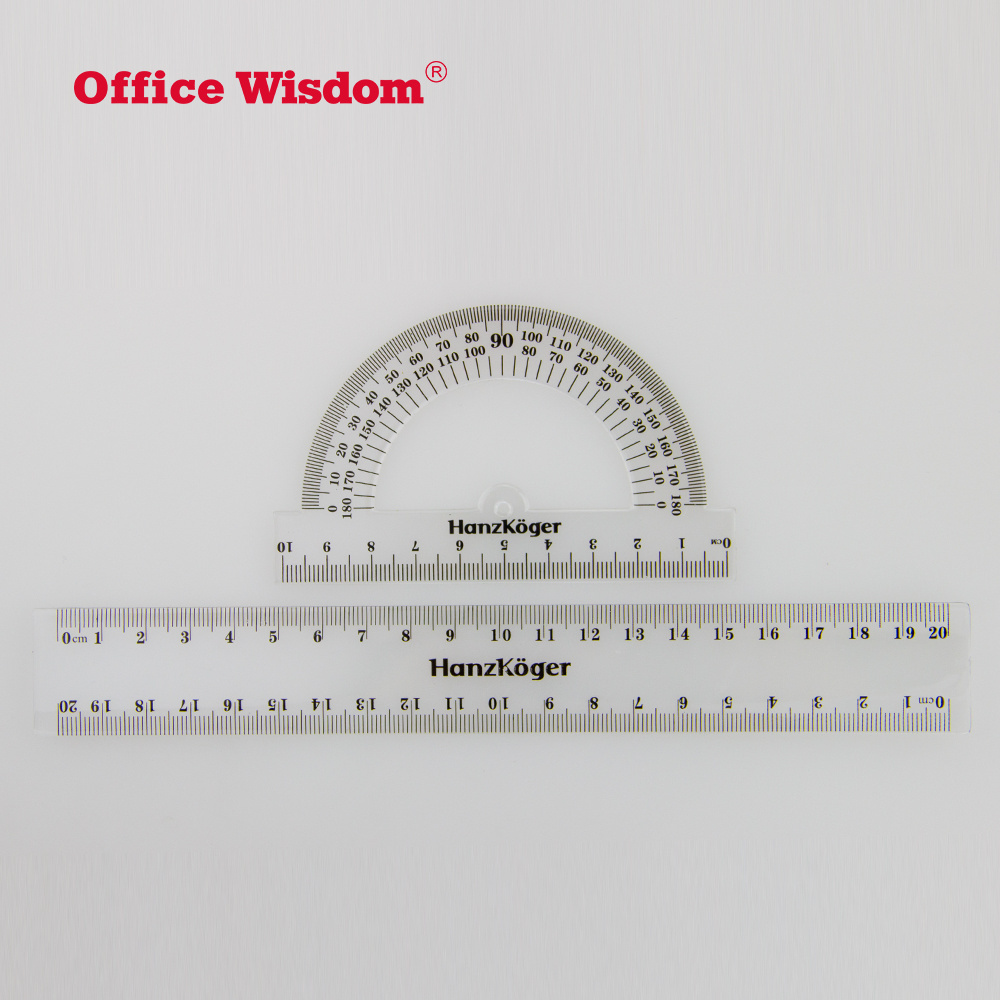 Promotional gifts wholesale custom plastic ruler Hot Sell Clear Scale office transparent flexible Ruler set