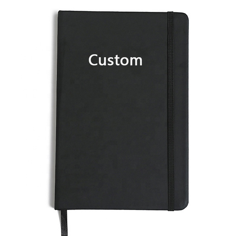 Wholesale Custom A5 with Elastic Strap Pu Journal Diary Notebook Printed Brand Logo Diary Notepad Note Book PU Leather Notebook