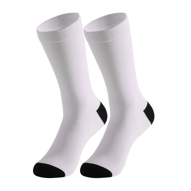 custom basketball DIY black sole 3D printing white tube blank sublimation socks