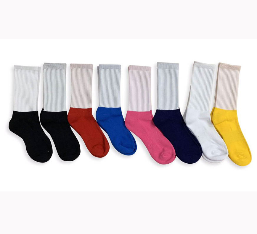 wholesale custom logo thick athletic crew 3D Print white polyester winter blank sublimation socks