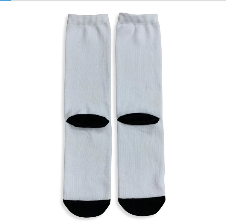 custom basketball DIY black sole 3D printing white tube blank sublimation socks