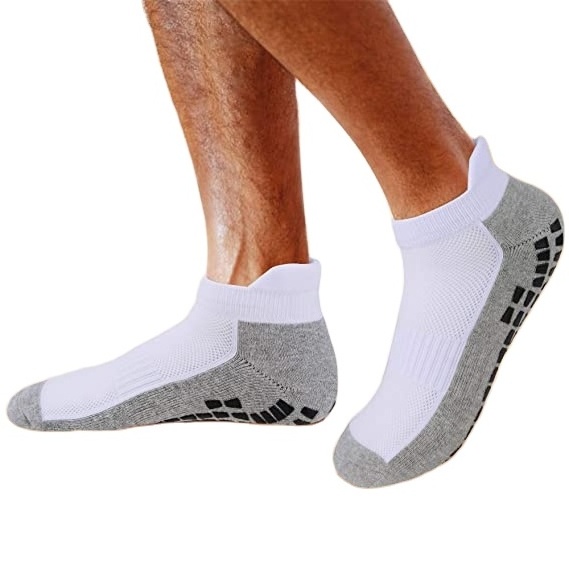 No Show Short Cut Low Cut Anti Slip Non Skid Slipper Hospital Sport Athletic Socks with grips