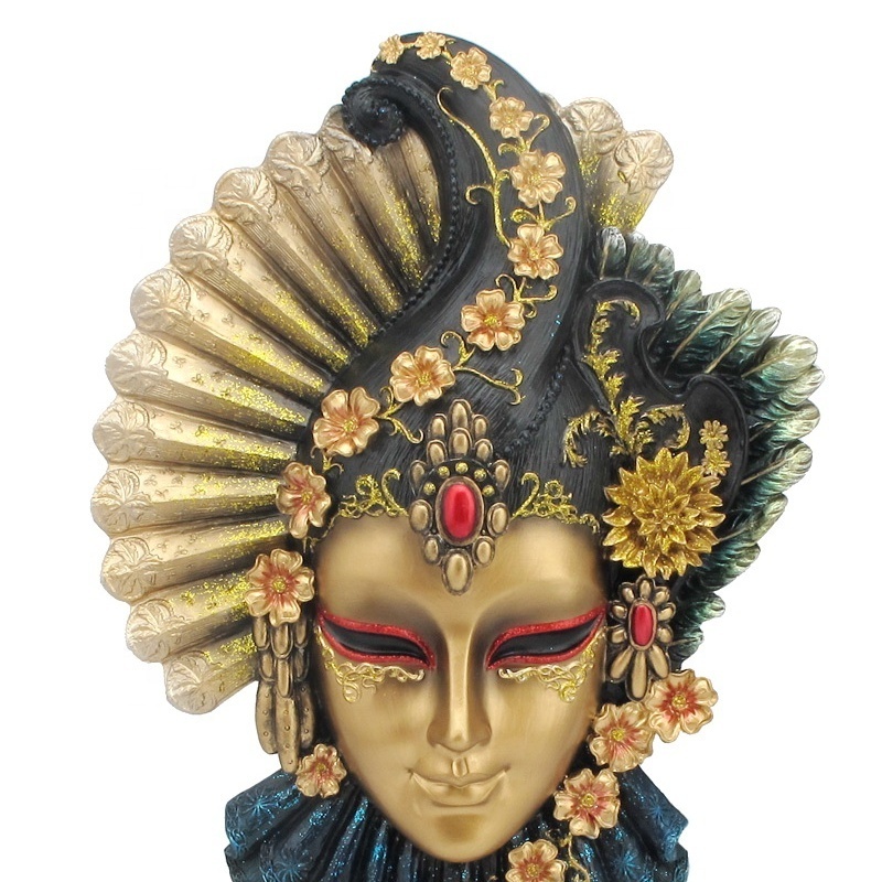 VERONESE DESIGN -FAN & FEATHER VENETIAN  WALL PLAQUE - COLOR PAINTED FINISHING - OEM AVAILABLE