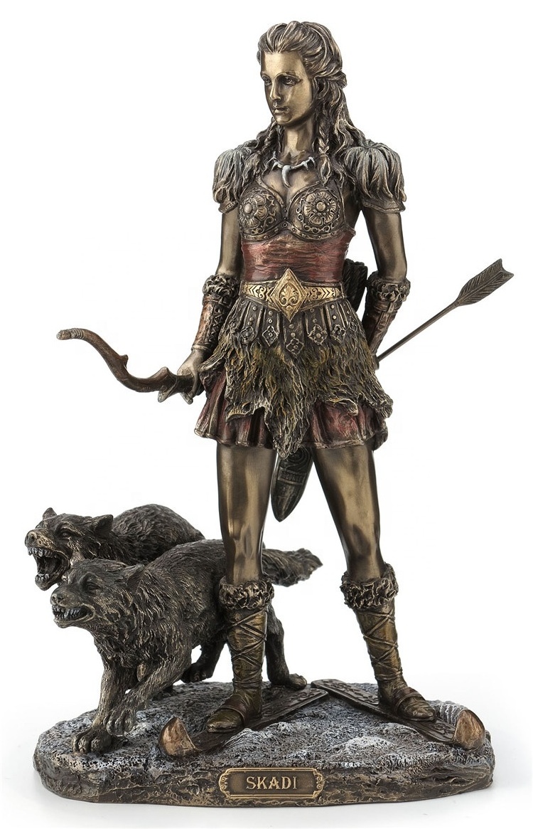 VERONESE DESIGN - SKADI - NORSE GODDESS OF WINTER, HUNT AND MOUNTAINS - COLD CAST BRONZE - OEM AVAILABLE