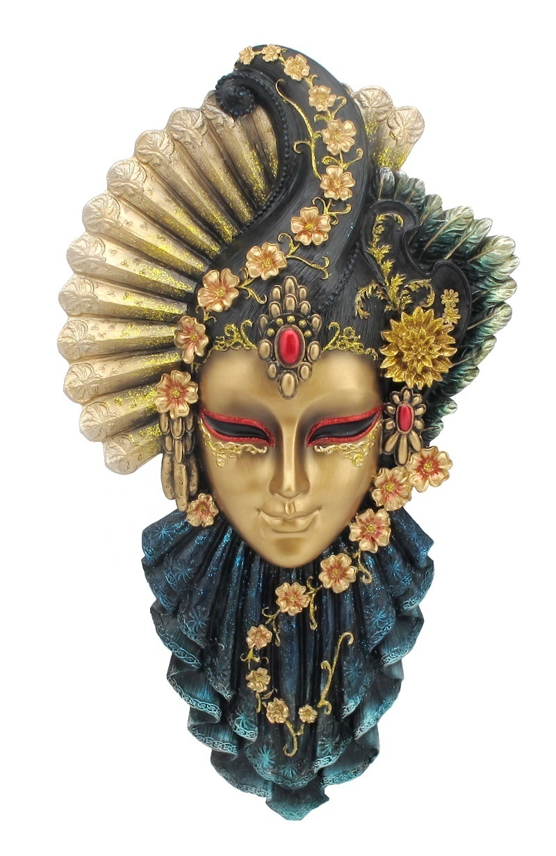 VERONESE DESIGN -FAN & FEATHER VENETIAN  WALL PLAQUE - COLOR PAINTED FINISHING - OEM AVAILABLE