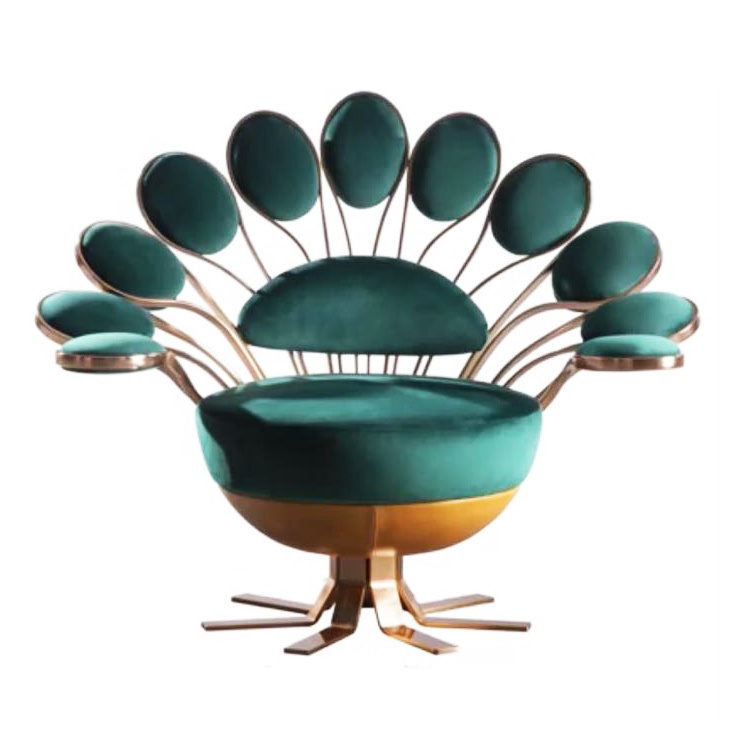 Modern Furniture Luxury Lounge Living Room Leisure Soft Sofa Peafowl Shape Chair Peacock Chair