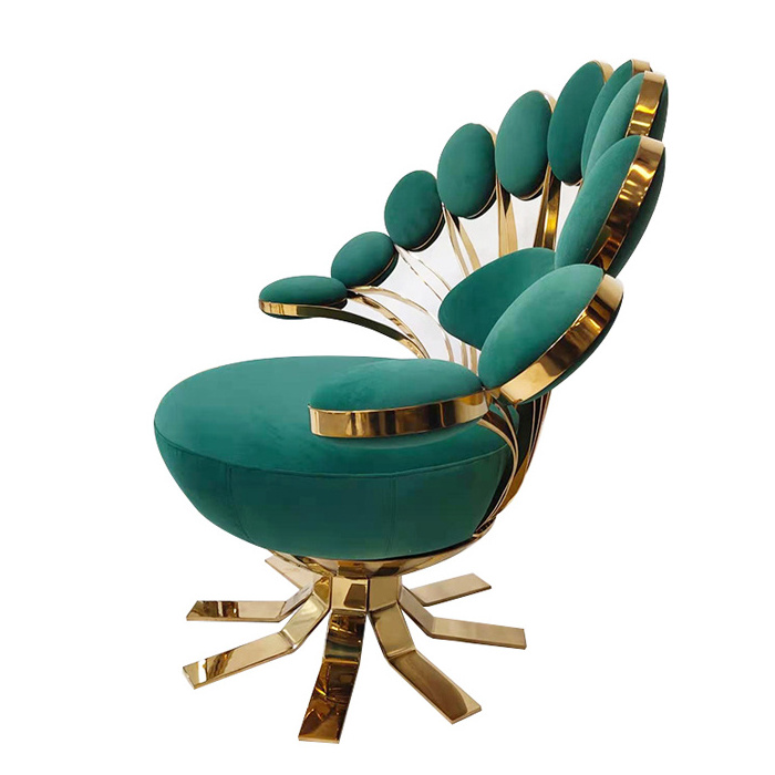 Modern Furniture Luxury Lounge Living Room Leisure Soft Sofa Peafowl Shape Chair Peacock Chair