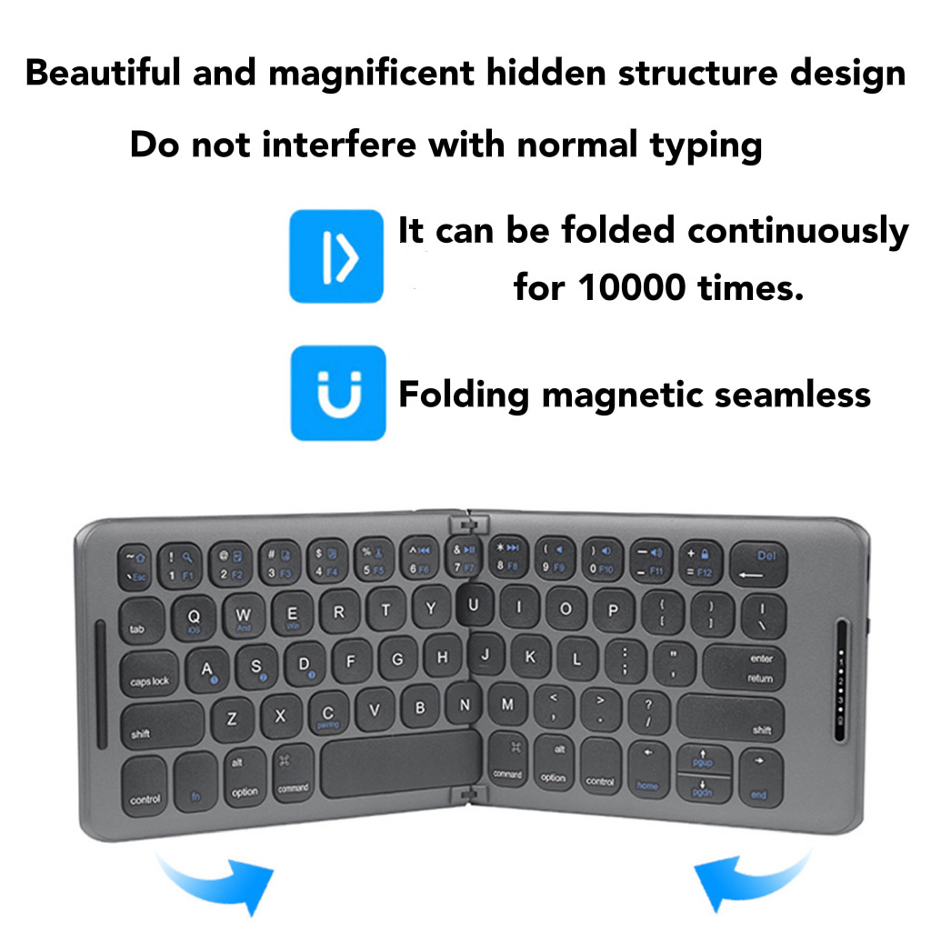 2022 For Tablet Pc Mobile Phone Using Portable Blue Tooth Touch Pad Wireless Keyboard Foldable Keyboard