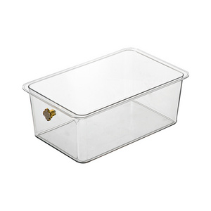 2022 Clear home plastic closet underwear organizer with lid transparent color large capacity cloth storage box