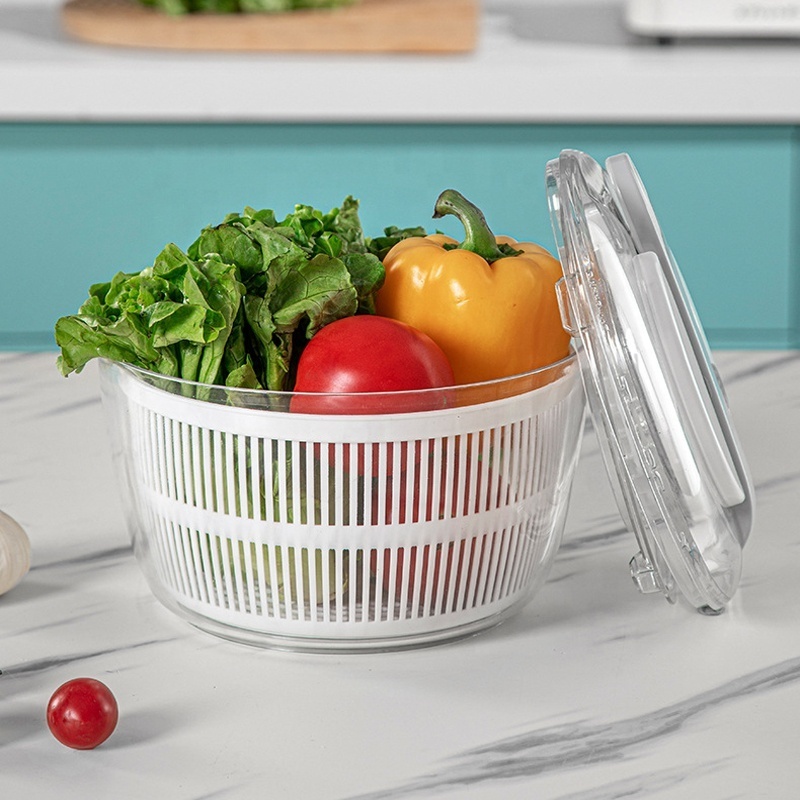 Top seller Quick Vegetables Dryer BPA Free 5L Drain Lettuce and Vegetable Salad Spinner