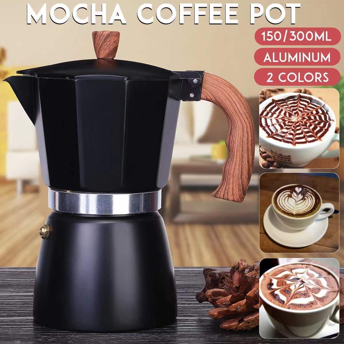 Stovetop Espresso Maker Italian Moka Coffee Pots Italian Expresso Stove Top Aluminium Moka Pot Coffee Maker