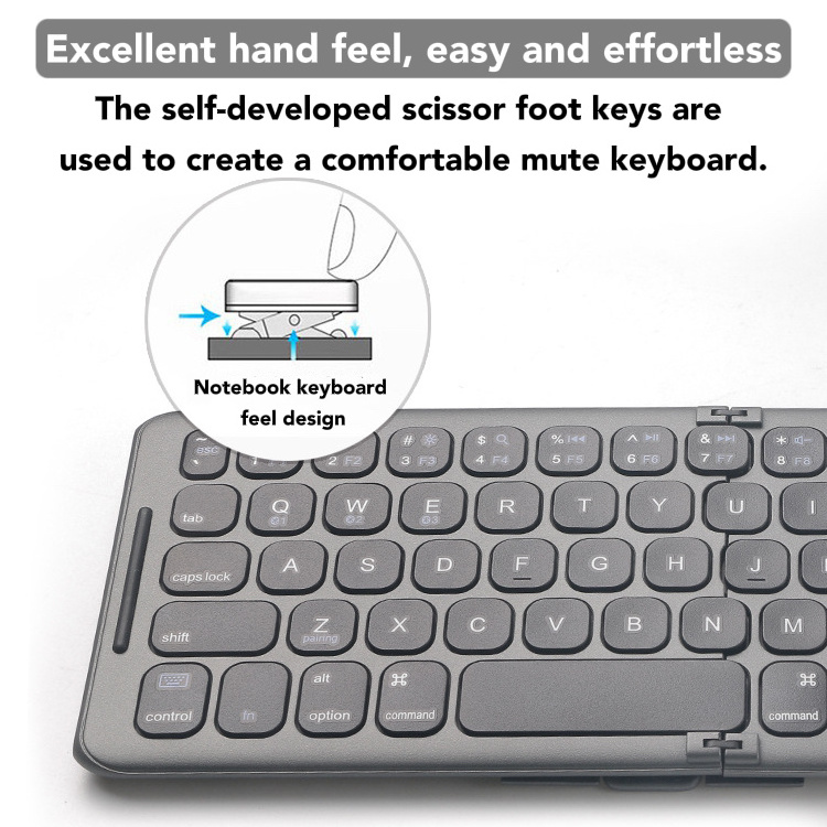 2022 For Tablet Pc Mobile Phone Using Portable Blue Tooth Touch Pad Wireless Keyboard Foldable Keyboard