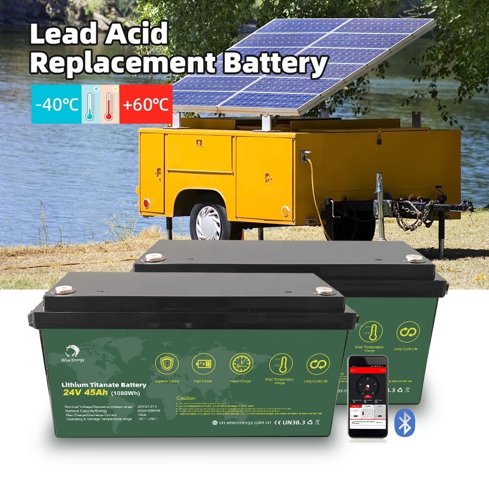 Custom LTO 24V 45Ah Lead-Acid Replacement Solar Emergency Lithium-Ion Battery Pack