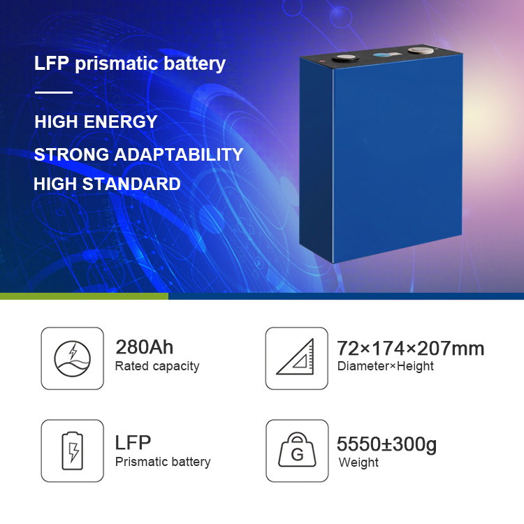 3.2V 280Ah Bateria 24V Smart Bms 4S Solar Energy Storage Lifepo4 Battery 12V 200Ah