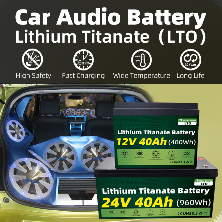 Customized Smart Lto Battery 12V 24V 40Ah Off Grid Lithium Titanate Round Lithium Ion Batteries For Forklift