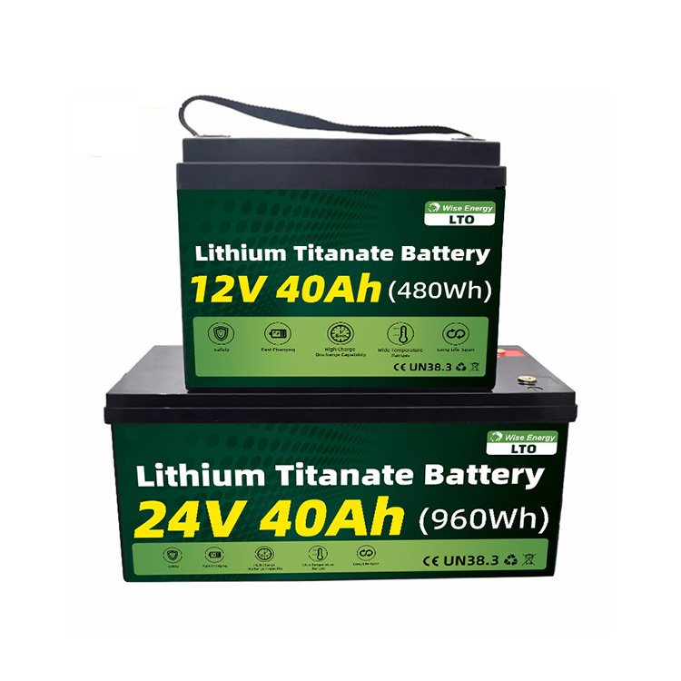 Customized Smart Lto Battery 12V 24V 40Ah Off Grid Lithium Titanate Round Lithium Ion Batteries For Forklift