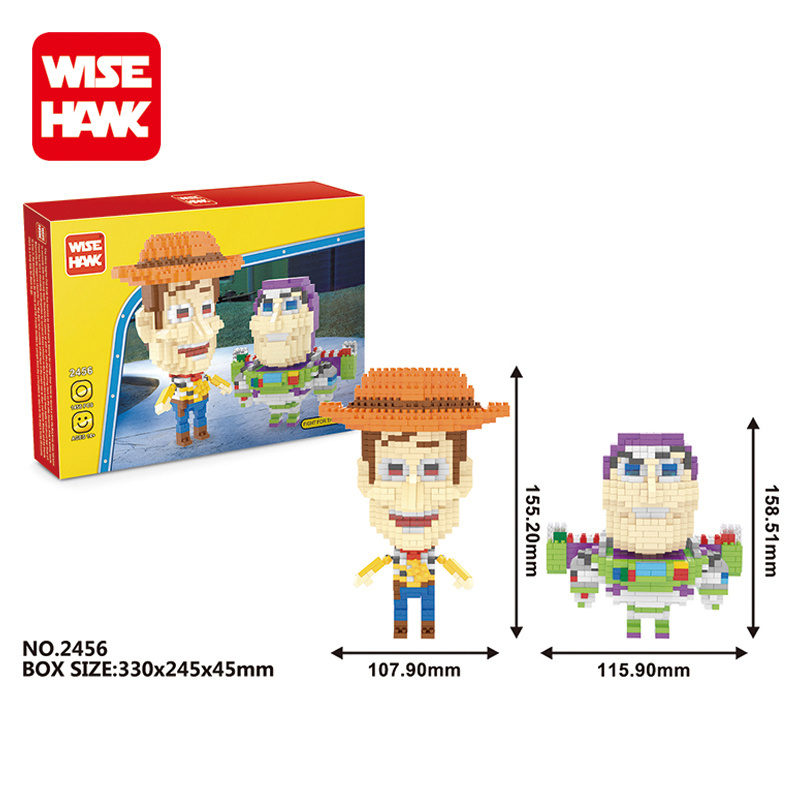 Wisehawk mini block action figures buzz light year woody toy story figures