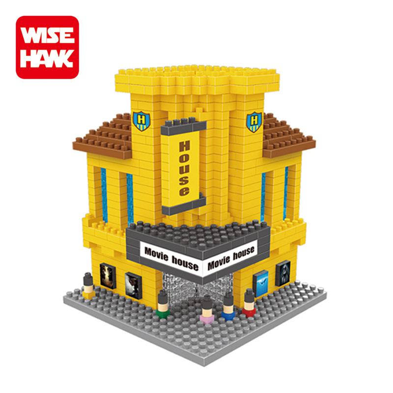 Wisehawk famous world architecture mini building block Hollywood Movie House toy model