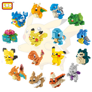 Hot selling children small block plastic building connector Pokemoned toys mini block toys