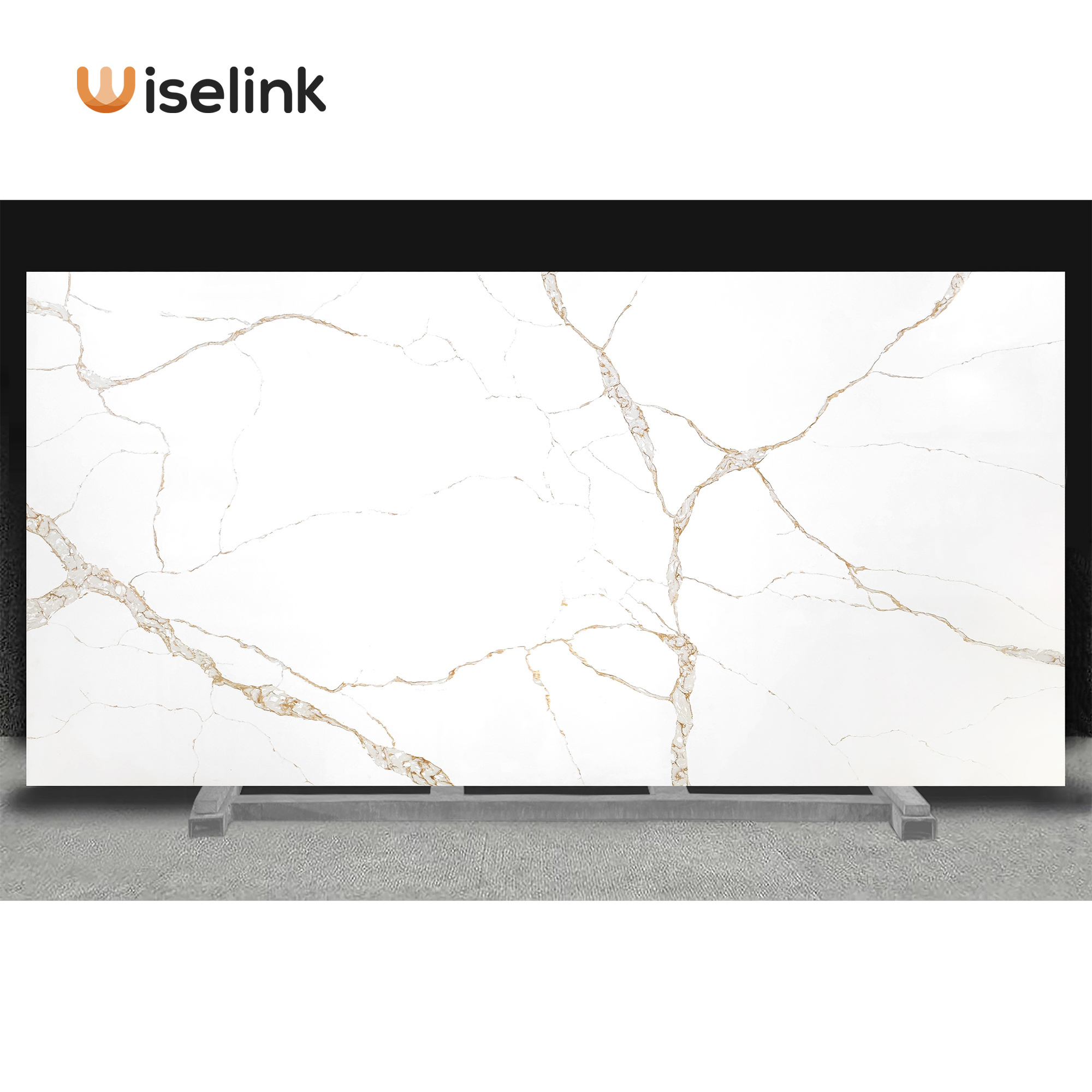 Wiselink artificial slab artificial calacatta Acrylic non silica  countertop with golden veins calacatta gold artificial stone