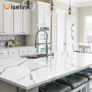 artificial marble calacatta white countertop quartz countertop horizon Customized Size