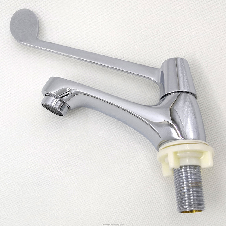 Manufacturer wholesale medical elbow mixer tap chrome plated  long handle touch faucet