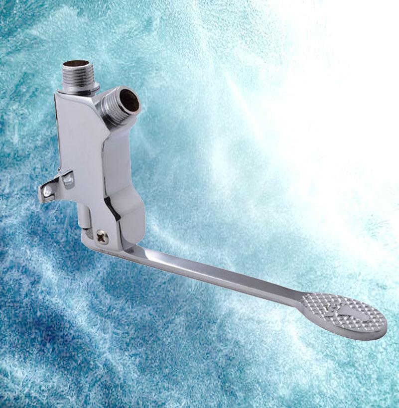 Foot Operated Faucet Vertical Installation Wall Mounted Pedal faucet automatic shut off hospital use faucet