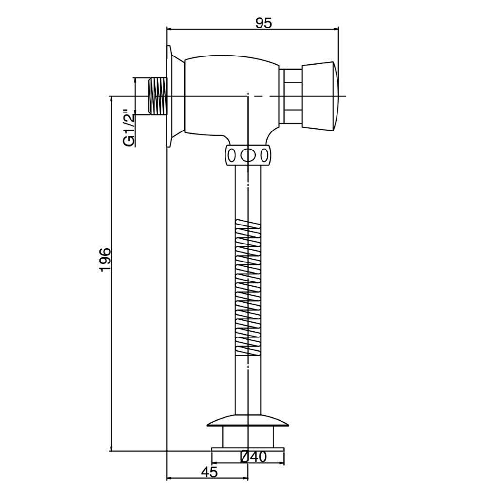 Full Brass Chrome Plated Water Saving Self Closing Urinal Flush Valve Time Delay Urinal Flush Valve