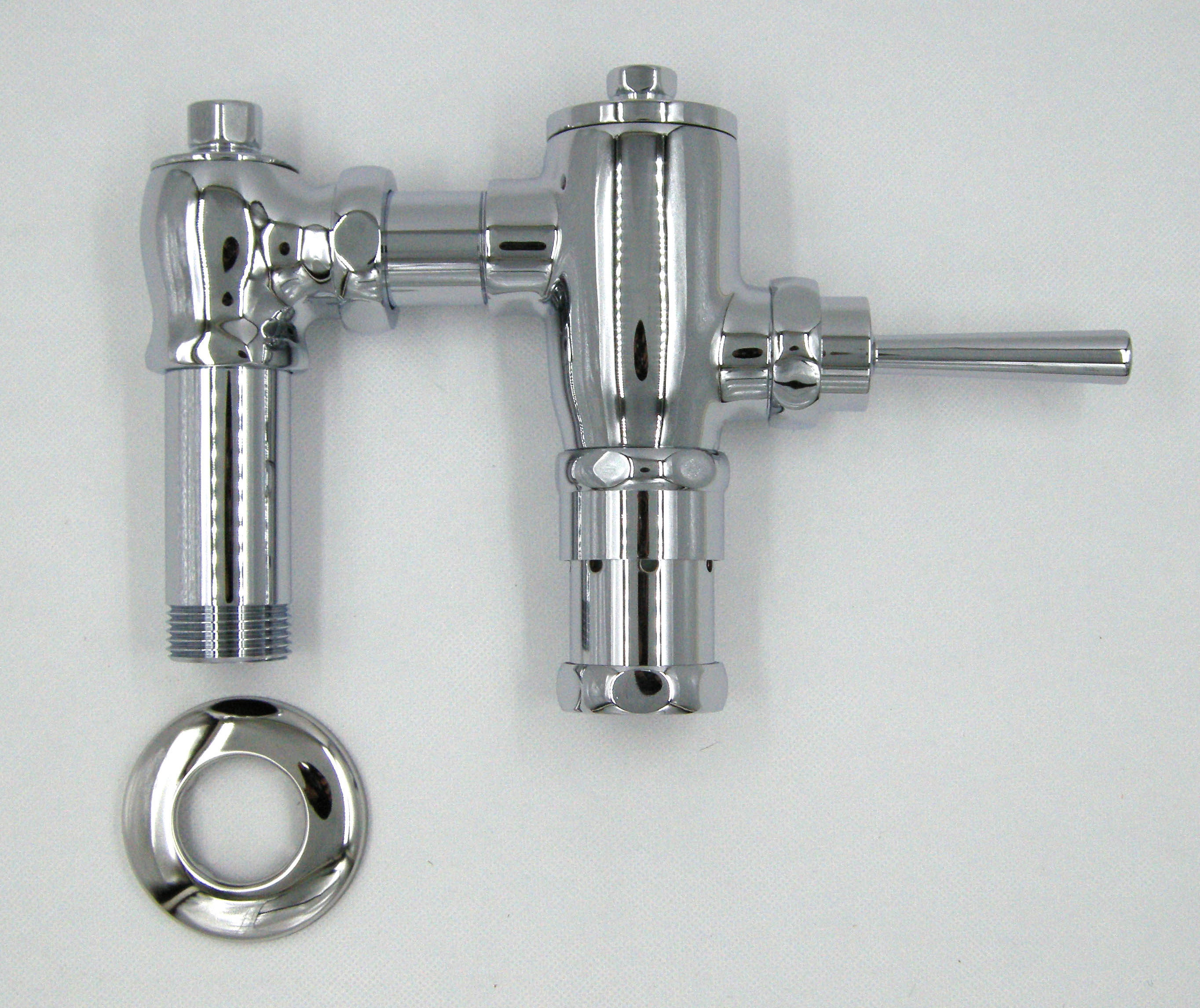 EXPOSED Full Brass Hand Control Flush Valve for Toilet Manual Flushometer with vacuum breaker