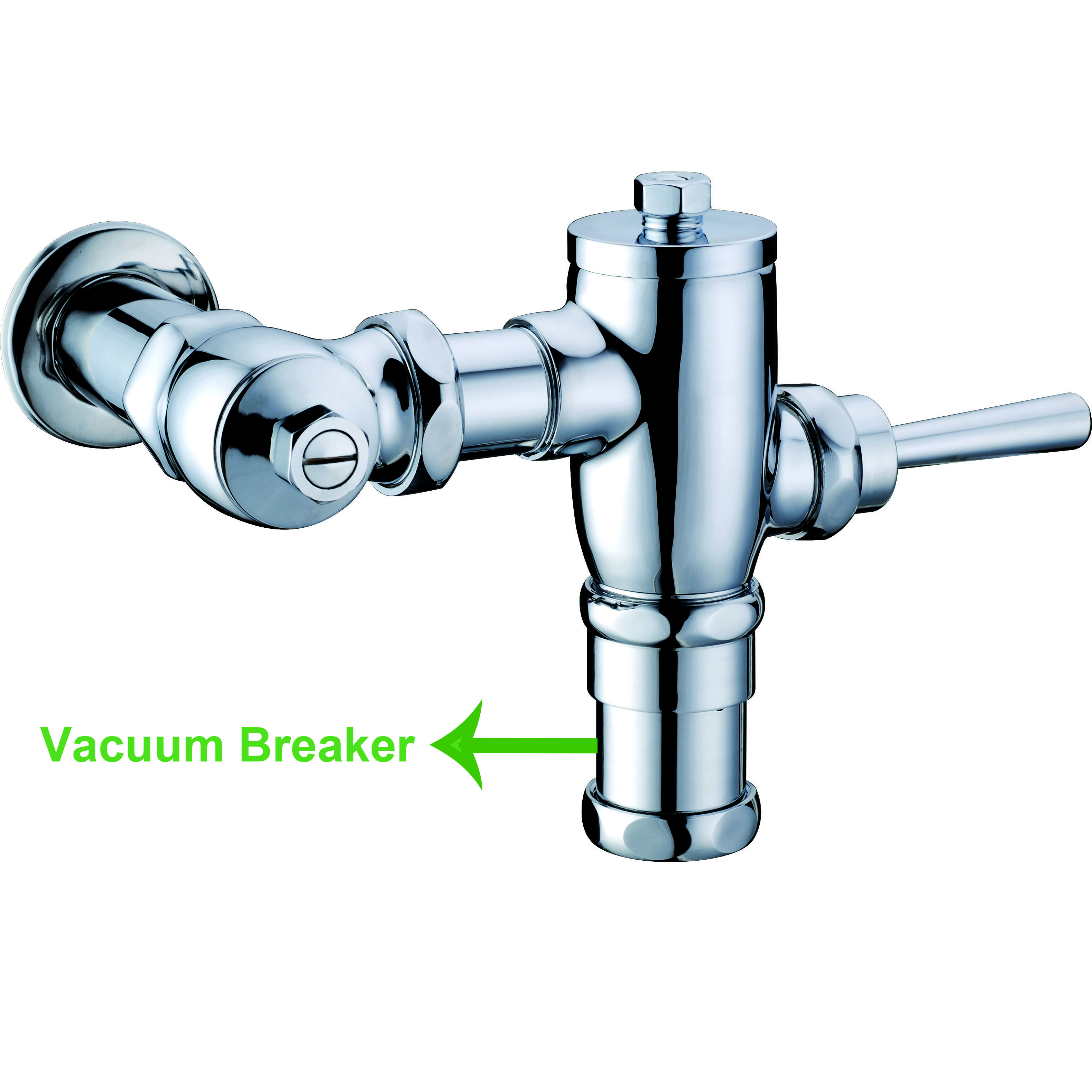 EXPOSED Full Brass Hand Control Flush Valve for Toilet Manual Flushometer with vacuum breaker