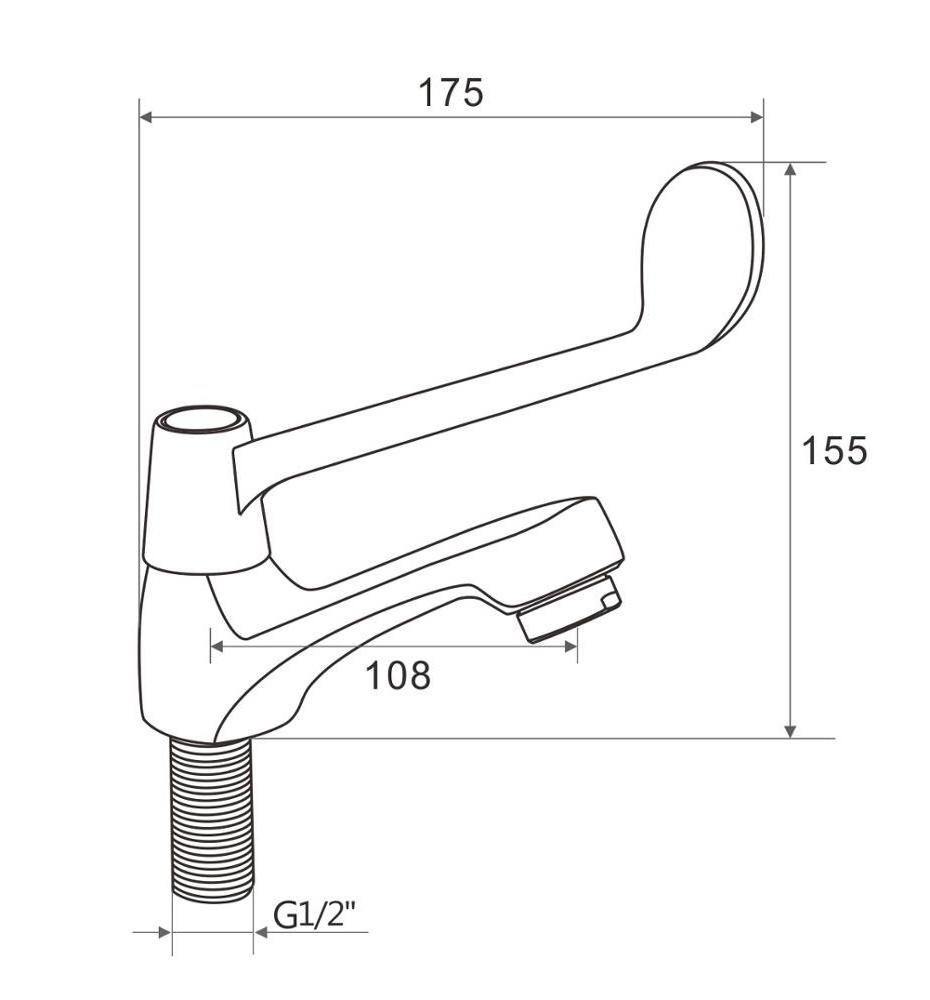 Brass body chrome plated Medical Tap Medical Faucet or elbow open faucet