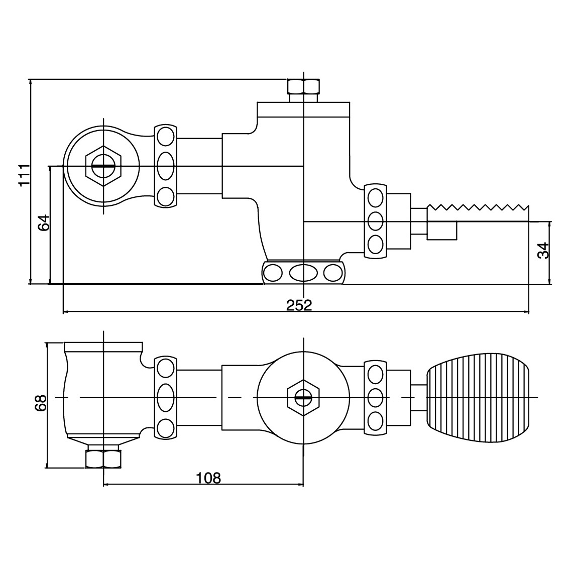 Pedal Foot Step Flush Valve Chrome Plated Full brass Flush Valve