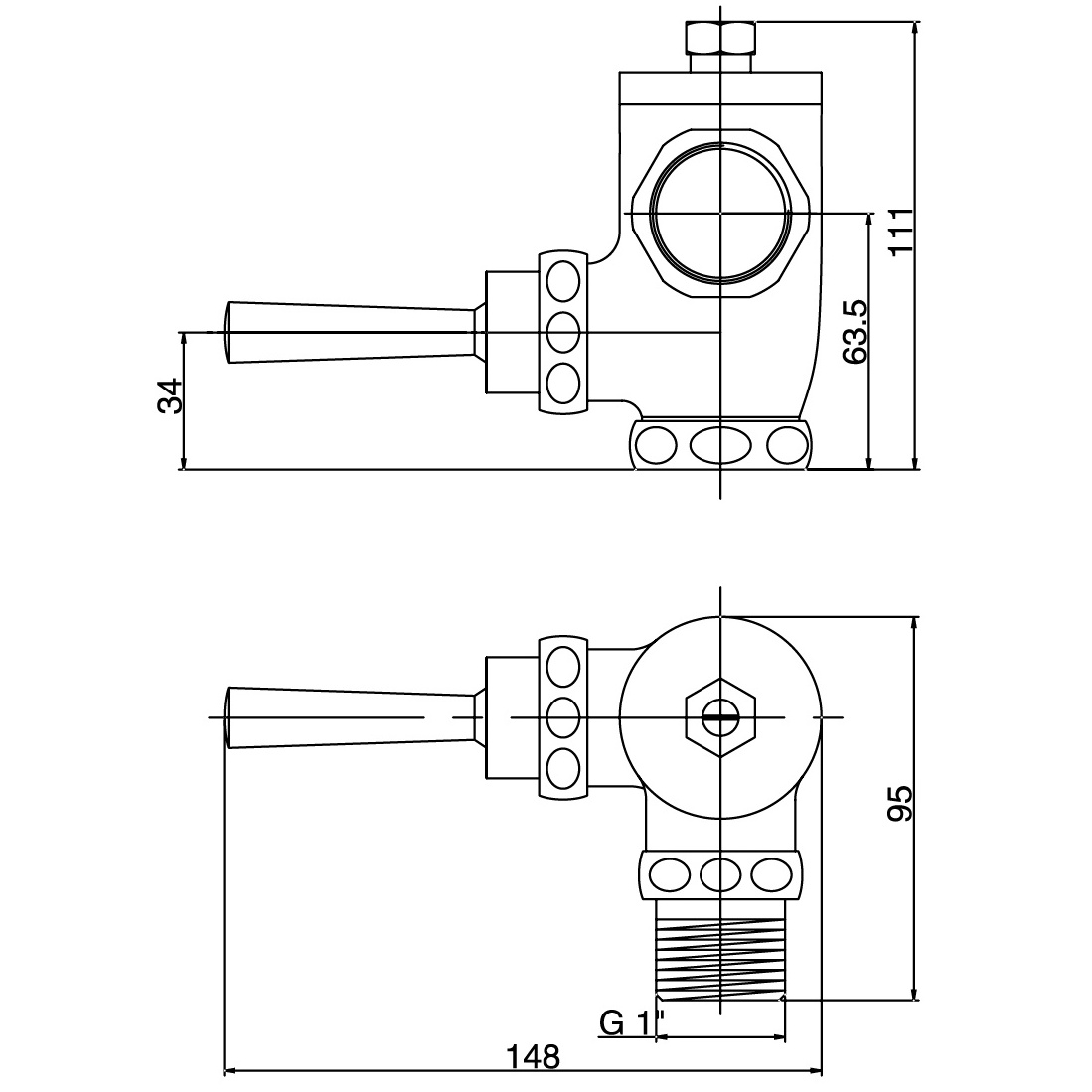 EXPOSED Full Brass Hand Control Flush Valve for Toilet / Manual Flushometer with vacuum breaker wc flush valve