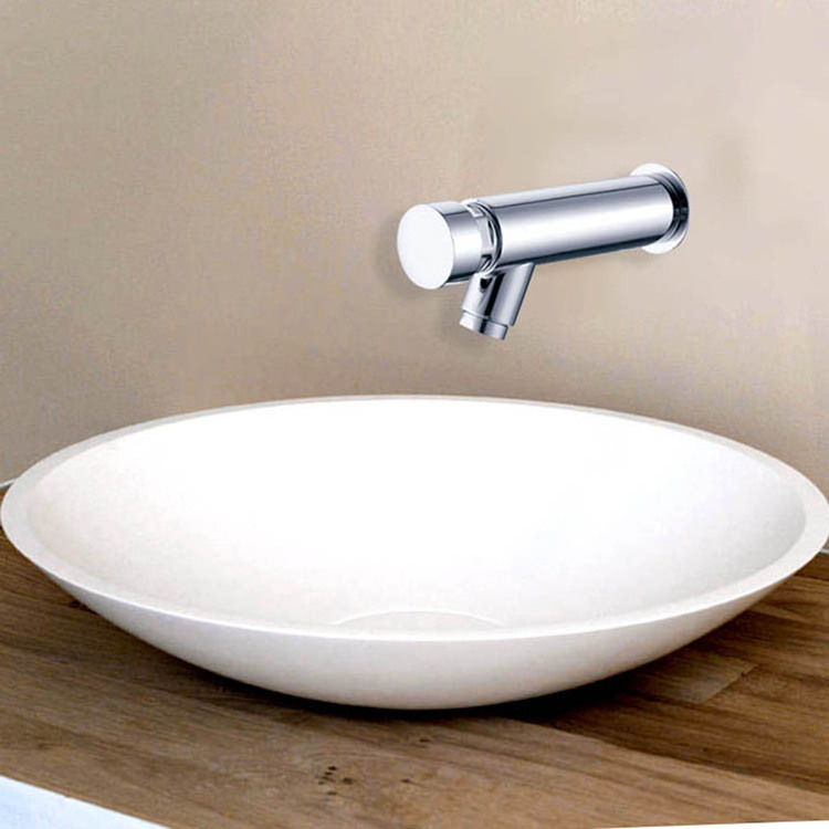 Best quality wall mounted push button water saving time delay action commercial bathroom faucet