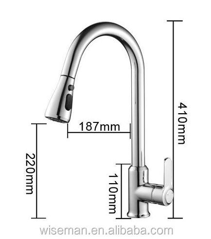 Antique Classic Style Single Handle Chrome Kitchen Faucet with Pull Out Function Spray Head Kitchen Sink Mixer