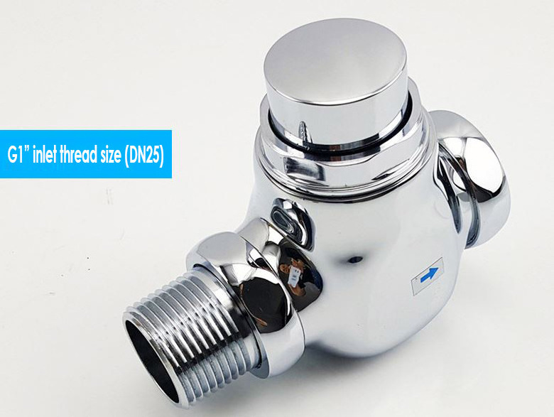 Chrome Plated Full Brass Hand Control Slow Close Flush Valve Self Closing Flush Valve for toilet