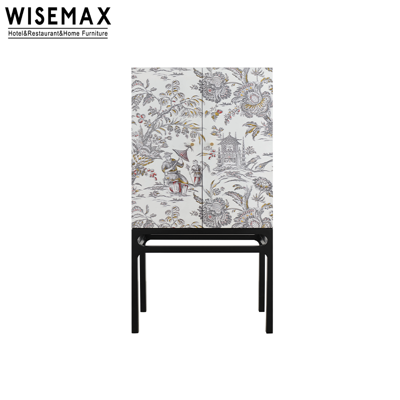 WISEMAX FURNITURE European Style  Consoles Living Room Wooden Standard Storage Credenzas Solid Wood Sideboards Bedside Cabinets